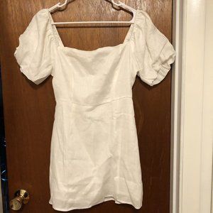Miss Thang white linen bodiced mini dress